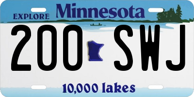 MN license plate 200SWJ