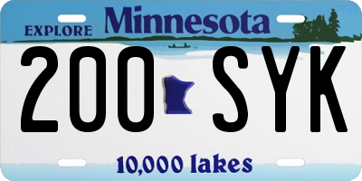 MN license plate 200SYK