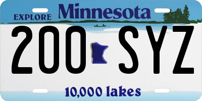 MN license plate 200SYZ