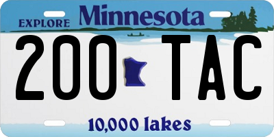 MN license plate 200TAC