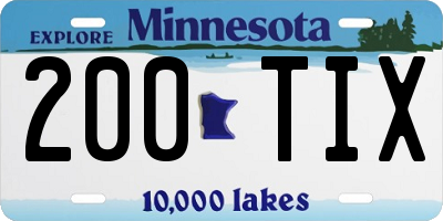 MN license plate 200TIX