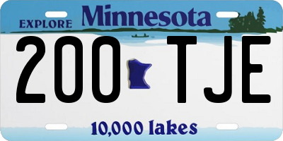 MN license plate 200TJE