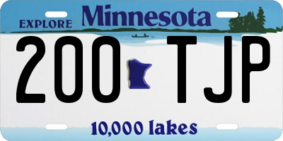 MN license plate 200TJP