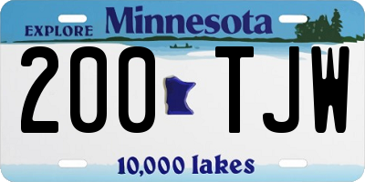 MN license plate 200TJW