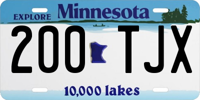 MN license plate 200TJX