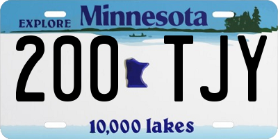 MN license plate 200TJY