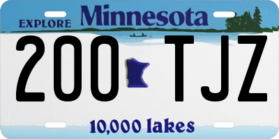 MN license plate 200TJZ