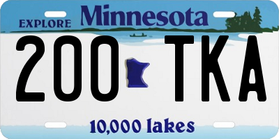 MN license plate 200TKA