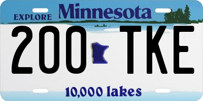 MN license plate 200TKE