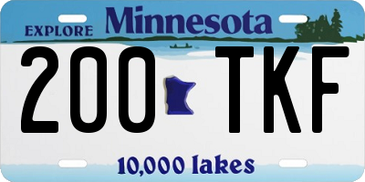 MN license plate 200TKF