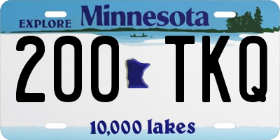 MN license plate 200TKQ