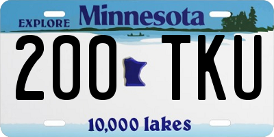 MN license plate 200TKU