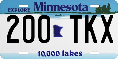 MN license plate 200TKX