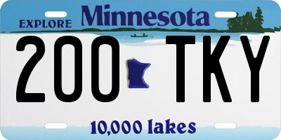 MN license plate 200TKY