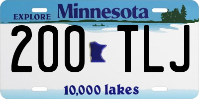 MN license plate 200TLJ