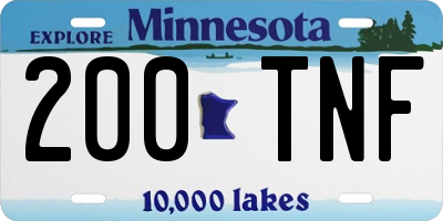MN license plate 200TNF