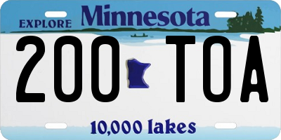 MN license plate 200TOA