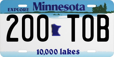MN license plate 200TOB