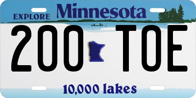MN license plate 200TOE