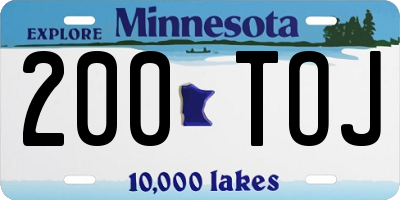 MN license plate 200TOJ
