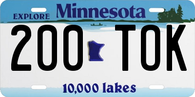 MN license plate 200TOK