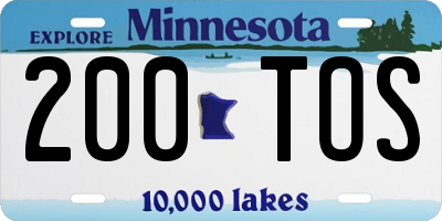 MN license plate 200TOS