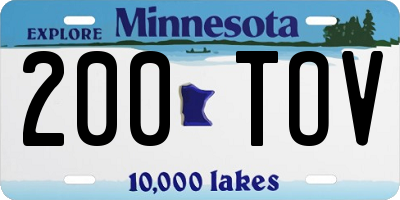 MN license plate 200TOV