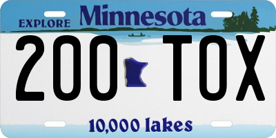 MN license plate 200TOX