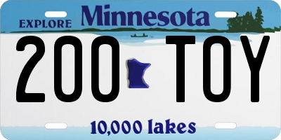 MN license plate 200TOY