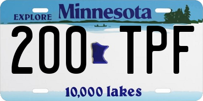 MN license plate 200TPF
