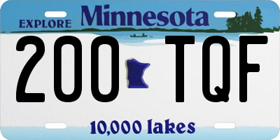 MN license plate 200TQF