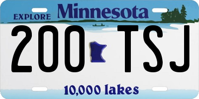MN license plate 200TSJ