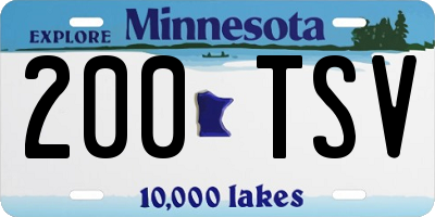MN license plate 200TSV