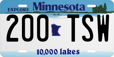 MN license plate 200TSW