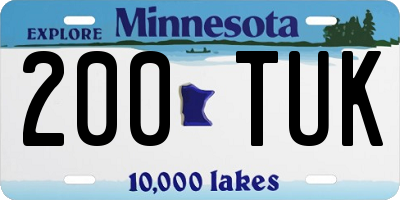 MN license plate 200TUK