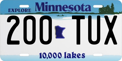 MN license plate 200TUX