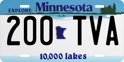 MN license plate 200TVA