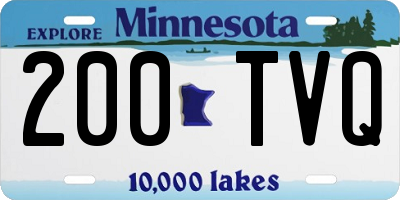 MN license plate 200TVQ