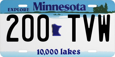 MN license plate 200TVW