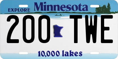 MN license plate 200TWE