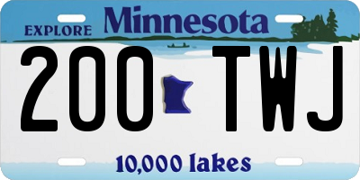 MN license plate 200TWJ