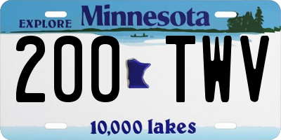 MN license plate 200TWV