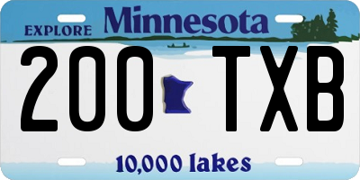 MN license plate 200TXB