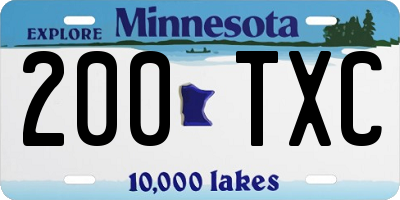 MN license plate 200TXC