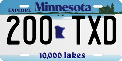 MN license plate 200TXD