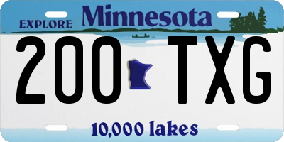 MN license plate 200TXG