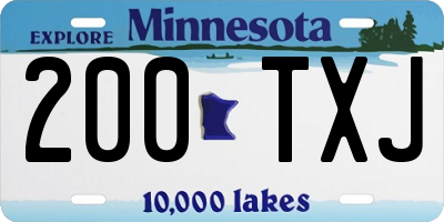 MN license plate 200TXJ