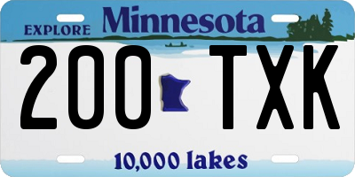 MN license plate 200TXK