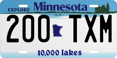 MN license plate 200TXM