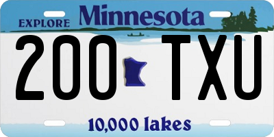 MN license plate 200TXU